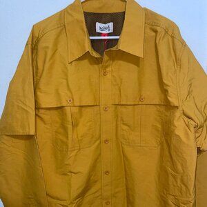 Men's Long Sleeve Collared Button-Down Fishing Shirt - Woolrich Gold M